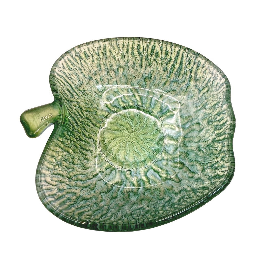 Vintage Italian Apple Glass Bowl CoVetro Textured Fruit Dish 1970s
